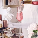 Kristal Şampanya Flüt 236 ml Pembe Düğün Şampanya Kadehleri Şık Şampanya Flüt Zarif 4'lü Set Düğün Yıl Dönümü Noel için (Pembe)