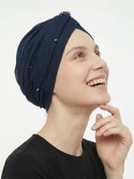 Kristal Tüllü Astarlı Hazır Türban Tesettür Abiye Bone