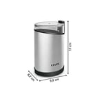 Krups Fast Touch GX204D elektrikli kahve değirmeni, paslanmaz çelik, 200 Watt güç, siyah, 75 g