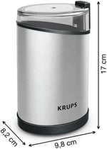 Krups Fast Touch GX204D elektrikli kahve değirmeni, paslanmaz çelik, 200 Watt güç, siyah, 75 g