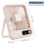 Küçük Masa Fanı, Taşınabilir USB Şarj Edilebilir, 2000mAh Pil ve LCD Ekranlı Eğilebilir Katlanabilir Kişisel Mini Fan, Güçlü Rüzgar, Ultra Sessiz, Ofis, Ev, Kamp için 5 Hız Modu