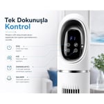 Kule Tipi Vantilatör 45 İnç, Uzaktan Kumandalı, 3 Hız Kademeli, 3 Modlu (Normal/Doğal/Uyku), Salınımlı, Dokunmatik Kontrollü, 24 Saat Zamanlayıcılı, Beyaz