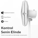 Kumtel KTF-350 Beyaz 16 İnç Ayaklı Vantilatör 50 W