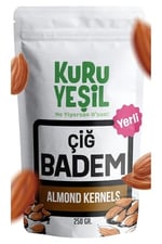 Kuru Yeşil Çiğ Badem İçi -%100 Yerli Badem - Taze, Katkısız, Sağlıklı Kuruyemiş Diyet Dostu, Protein Deposu - 250 gr