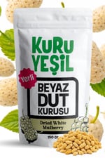 Kuru Yeşil Doğal Beyaz Dut Kurusu 150 gr - Şekersiz ve Katkısız, Geleneksel Yöntemlerle Kurutulmuş, Süper Gıda, Doğal Enerji Kaynağı, Vegan ve Glutensiz Kuru Meyve