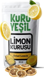 Kuru Yeşil Doğal Limon Kurusu 50 gr - Katkısız, Şeker İlavesiz Kurutulmuş Limon Dilimleri - Çay, Kokteyl, Detoks ve Süsleme İçin