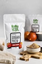 Kuru Yeşil Doğal Soğan Tozu - Katkısız, Yerli Üretim, Yoğun Aromalı, Vegan & Glutensiz Baharat - Toz Soğan Kuru Sebze Baharatı - 100 gr