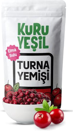 Kuru Yeşil Doğal Turna Yemişi 100 gr - Elma Suyu ile Tatlandırılmış Kurutulmuş Cranberry - Rafine Şekersiz, Katkısız ve Sağlıklı Atıştırmalık