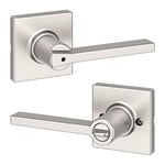 Kwikset Casey Gizlilik Kapı Kolu Yatak Odası/Banyo Kapısı için Saten Nikel