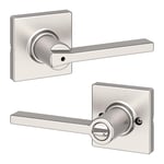 Kwikset Casey Gizlilik Kapı Kolu Yatak Odası/Banyo Kapısı için Saten Nikel