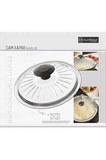 L K Laurel Kitchen Borcam Kapak Isıya Dayanıklı Tava Tencere Ve Sahan Uyumlu Tepelikli Şık Desenli 20 Cm Kapak