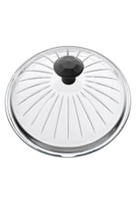 L K Laurel Kitchen Borcam Kapak Isıya Dayanıklı Tava Tencere ve Sahan Uyumlu Tepelikli Şık Desenli 24 cm Kapak