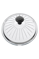 L K Laurel Kitchen Borcam Kapak Isıya Dayanıklı Tava Tencere ve Sahan Uyumlu Tepelikli Şık Desenli 24 cm Kapak
