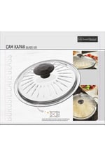 L K Laurel Kitchen Borcam Kapak Isıya Dayanıklı Tava Tencere Ve Sahan Uyumlu Tepelikli Şık Desenli 26 Cm Kapak