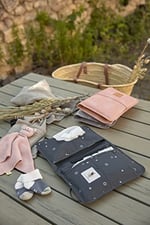 LÄSSIG Bebek Bezi Çantası Bebek Bezi Altlığı Yolculuk için/Changing Pouch Blocks Taupe