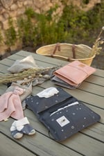 LÄSSIG Bebek Bezi Çantası Bebek Bezi Altlığı Yolculuk için/Changing Pouch Blocks Taupe