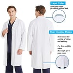 Laboratuvar önlüğü, beyaz, pamuklu, doktor önlüğü, erkek, kadın, manto, hijyen, uzun kollu, düğmeli ve 3 cepli, kimyasal önlük, okul, üniseks, laboratuvar, üniversite, iş için