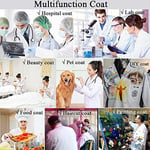 Laboratuvar önlüğü, beyaz, pamuklu, doktor önlüğü, erkek, kadın, manto, hijyen, uzun kollu, düğmeli ve 3 cepli, kimyasal önlük, okul, üniseks, laboratuvar, üniversite, iş için