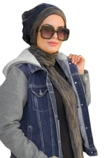 Lacivert Atkılı Bere - 30202