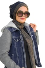 Lacivert Atkılı Bere - 30202