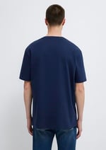 Lacivert Basic Tişört Loose Fit/Bol Rahat Kesim 066249-70497