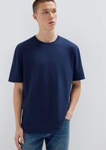 Lacivert Basic Tişört Loose Fit/Bol Rahat Kesim 066249-70497