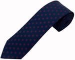 Lacivert Bordo Desenli Kravat Mendil Set