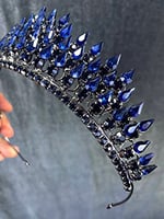 Lacivert Eda Model Üç Boyutlu Gelin Ve Kına Tacı