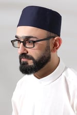 Lacivert Kapitone Elif Vav Nakışlı Kalıp Namaz Takkesi