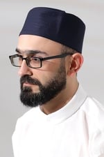 Lacivert Kapitone Osmanlı Tuğrası Nakışlı Kalıp Namaz Takkesi