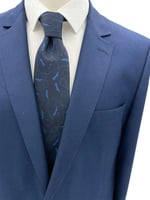 Lacivert Mavi Motif Desen Kravat
