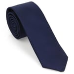 Lacivert Oxford Model Mendilli Slim Kravat- MKAS-5