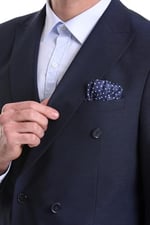 Lacivert Puantiyeli Tek Mendil
