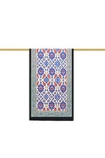 Lacivert Saks Çini Lale Fular