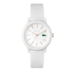 Lacoste Lacoste.12.12'den Erkekler veya Kadınlar için Analog Kuvars Saat. Koleksiyon, Petit Piqué Dokulu şık Silikon bileklik içerir
