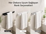 Lamalı Siyah Yapışkanlı Lüks Tasarım Solo Peçetelik, Metal Havluluk, Hem Yapışkanlı Hem Vidalı Montajlı, Banyo ve Mutfak İçin Modern Duvar Havlu Askısı