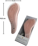 LAND OF MYTH - LOM1010 Curved Detangler, Yetişkin & Çocuklar İçin Kavisli Dolaşık Saç Açma ve Düğüm Çözücü Tarak & Fırça, Islak, Kuru, Düz, Kıvırcık Saçlar İçin (Rose Gold)