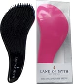 LAND OF MYTH - LOM1010 Curved Detangler, Yetişkin & Çocuklar İçin Kavisli Dolaşık Saç Açma ve Düğüm Çözücü Tarak & Fırça, Islak, Kuru, Düz, Kıvırcık Saçlar İçin (Rose Gold)