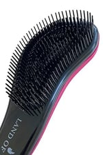 LAND OF MYTH - LOM1012 Curved Detangler, Yetişkin & Çocuklar İçin Kavisli Dolaşık Saç Açma ve Düğüm Çözücü Tarak & Fırça, Islak, Kuru, Düz, Kıvırcık Saçlar İçin (Pembe)
