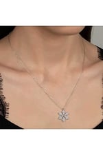 Lapidaria Kar Tanesi Gümüş Kaplamalı Zirkon Taşlı Kolye