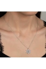 Lapidaria Kar Tanesi Gümüş Kaplamalı Zirkon Taşlı Kolye