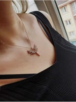 Lapidaria Melek Model Altın Kaplama Zirkon Taşlı Kolye
