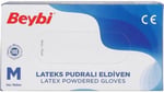 Latex Pudralı Eldiven M Beden 100 Adet 36881