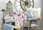 Laura Ashley Home | Yorgan Takımı - 100, Ters Çevrilebilir, Hafif ve Nefes Alabilir Yatak Takımı, Ekstra Yumuşaklık için Önceden Yıkanmış, Pamuk, Mavi, İkiz