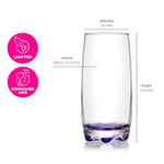 lav Sapsız Cam Şampanya Flüt Seti - Renkli İçme, Kokteyl, Su Bardakları 368 ml - Prosecco, Mimoza - Düğün, Gelin için Şeffaf Kristal Şarap Barı Bardakları (Güncellenmiş Tasarım | Büyük 368 g)