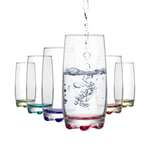 lav Sapsız Cam Şampanya Flüt Seti - Renkli İçme, Kokteyl, Su Bardakları 368 ml - Prosecco, Mimoza - Düğün, Gelin için Şeffaf Kristal Şarap Barı Bardakları (Güncellenmiş Tasarım | Büyük 368 g)