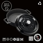 Lava Döküm Çok Amaçli Yayvan Tencere Çap(Ø) 24 cm - Trendy Siyah