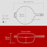 Lava Döküm Combo Derin Tava / Saplı Tencere ve Kızartma Tavası, Metal Saplı Kapaklı, 26cm, Kırmızı