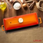 Lava Döküm Ekmek Kabı/Terrine, 11x29 cm, Turuncu