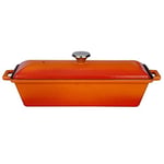Lava Döküm Ekmek Kabı/Terrine, 11x29 cm, Turuncu